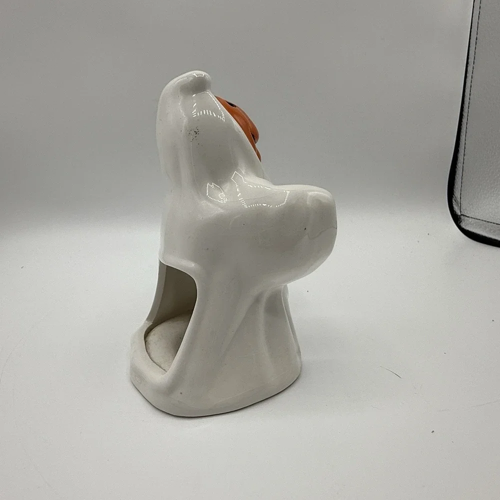 Vintage Ceramic Halloween Ghost Pumpkin Face Halloween Jack-o-lantern
